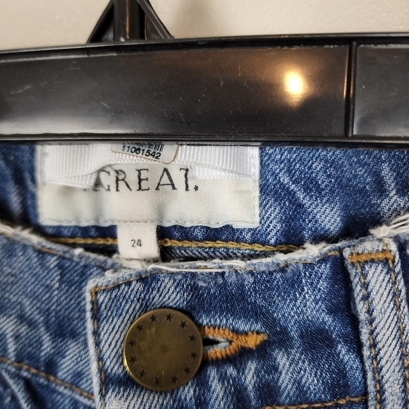 THE GREAT. the rigid fellow floral embroidered jeans, size 24, nwot - Picture 4 of 7